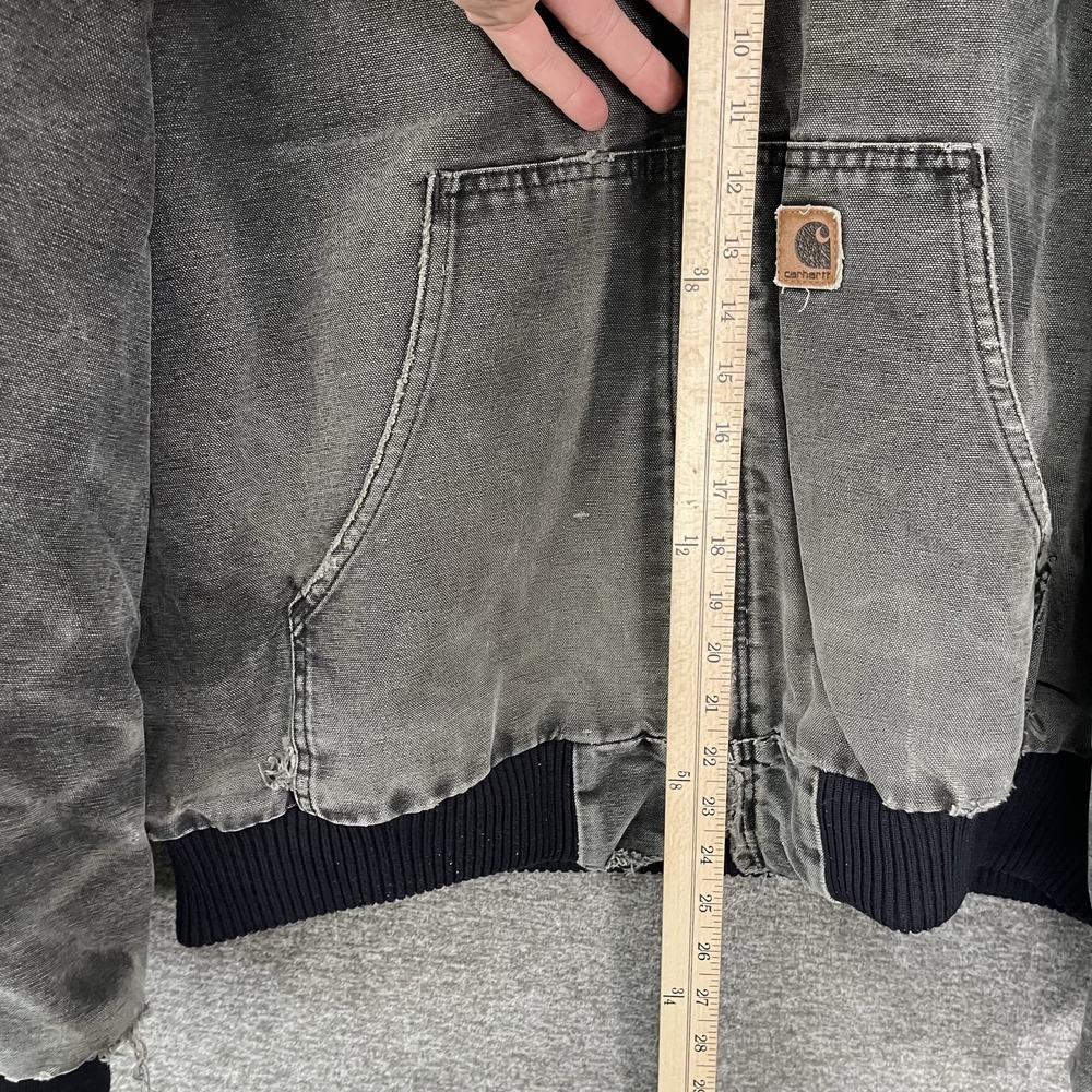 Vintage Carhartt J130 BLK Jacket Men's L Distressed Fader Honeycomb Quilt Lined - Picture 12 of 16